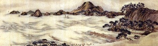 田能村竹田筆《三津浜図（部分）》　天保5年（1834年）出光美術館蔵